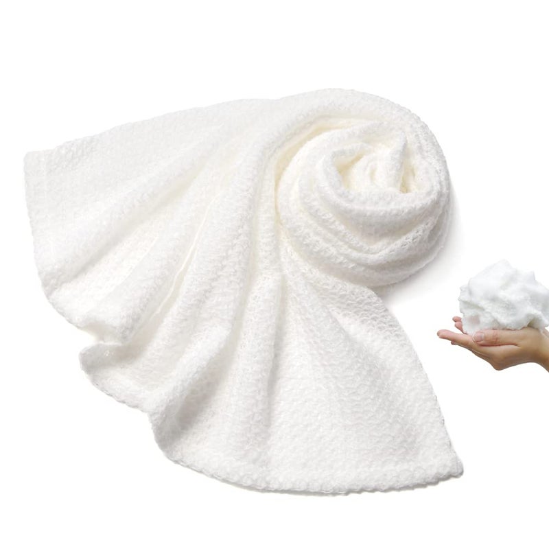 Super Soft Exfoliating Washcloth Made in Japan Shower Back Scrubber with Amino Acid Extract Blended as Moisturizing Essence Exfoliating Towel for Sensitive Skin Amino Acid Blended